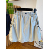 Fongt Version Of The Workwear Short Skirt Women's Summer 2025 New Loose High-Rise Slim Retro Anti-Walking Bag Hip Skirts