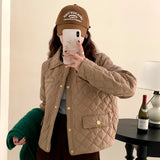 Small Fragrant Wind Short Down Jacket Female In 2024 Winter New Diamond Gold Buckle Warm Small Lapel Coat Tide-Outfit