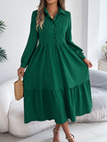 Shooting 2025 Autumn And Winter Collar Casual Loose Long-Sleeved Lotus Leaf Shirt Skirt Women's
