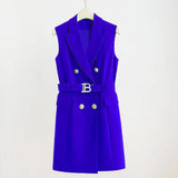 Fongt V-Neck Small Suit Vest Women With Retro Short Folded Oversleeping Vest Sleeveless Shoulder Coat