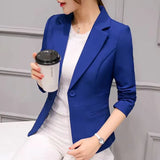 Fongt Spring And Autumn New Professional Joker Suit Long Sleeve Korean Version Temperament Slim Show Thin Suit Jacket Female Short Style-Outfit