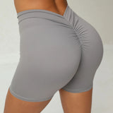 Fongt V Wrinkle Tight Hip Yoga Shorts New No Embarrassment Line Peach Hip Fitness Shorts-Outfit
