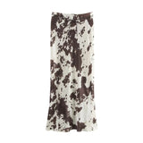 Fongt Shirt Women's Skirt Set Explosive Texture Silk With Belt Animal Pattern
