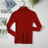 Fongt Sweater Woman With Bottom Shirt Autumn And Winter New Long Sleeves To Keep Warm Body Solid Color Knitted