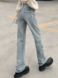 Vintage Distressed Star Patch Boyfriend Jeans-Outfit