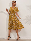 Women's Wear Station Summer Small Floral Print Short-Sleeved Dress-Outfit