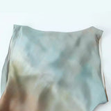 Spring Tie-Dye Printed Silk Satin Flute Dress 3031200-Outfit