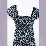 Summer Blended Flower Printed Dress 3602735-Outfit