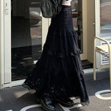 Fairy Lace Patchwork Maxi Skirt-Outfit