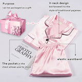 Spring Summer Women Faux Silk Pajamas