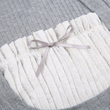 Patchwork Pleat Fungus He Long Sleeve Tee-Outfit