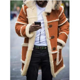 Fongt Men's Bag Youth Solid Color Splicing Casual Repair Hooded Winter Coat