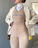 Style High Waist Women's Flared Pants-Outfit