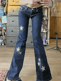 Star Embroidered Flare Jeans-Outfit