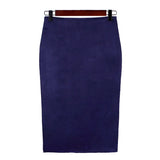Fongt Skirt Solid Color Split Deer Skin Velvet Skirt High Purse Hip Thin Versatile Skirt-Outfit