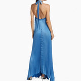 Fongt Women's Clothing Hanging Neck-Deck Sexy Dress Holiday Sleeveless Fashion 100 Folded Women 8080