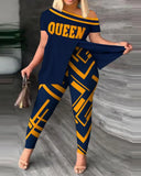 Independent Station Spring And Summer Printing Fashion Suit 2-Piece Set For Women-Outfit