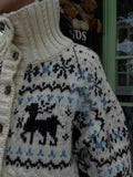 Buttoned Retro Printed Cardigan-Outfit