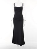 Black Corset Mermaid Dress Spaghetti Strap Bodycon Long Summer Dress Sleeveless Elegant Party Evening Maxi Dresses