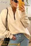 Loose Hoodies Women 2023 Winter Autumn Zip Long Sleeve Oversized Pullover Tops Solid Hoodie Korean Fashion Y2K