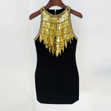 Fongt Fashion New Star Heavy Metal Nails Set With Elastic Waistcoat Dress