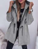 Fongt Fashion Casual Autumn And Winter Hooded Zipper Jacket Women's Clothing