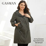 Autumn Trench Coat Plus Size Women's Mid-Length Belt Hooded Zipper Jacket Women Solid Color Windbreaker Parkas