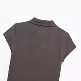 New POLO Collar With Belt Short-Sleeved Mini Dress 3152313-Outfit