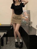Fongt T-Shirt Female 2024 Summer New Korean Version Casual Show Thin Inside The Students Slim High Waist Student Jacket