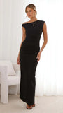 Fongt Women's Spring And Summer Explosion Of Sleeveless Back Open Fork Folded Tight Dress