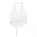 New Single-Breasted Shoulder Buckle Collar Halter Vest 7926446-Outfit