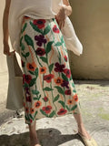 Floral Midi Print Skirt-Outfit