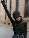 Fongt Order Goods Giant Soft Velvet Bottom Shirt 2024 New High Collar Slim Slim Long Sleeve T-Shirt Jacket Women-Outfit