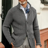 Fongt New Sweater Men's Casual Long Sleeve Solid Color Knit Sweater Men's