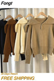 Cardigans Turn Down Collar Solid Autumn Winter Plue Size Clothes Women Sweater Vintage Zipper Warm Thick Sueters De