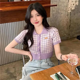 Girl Plaid Crop