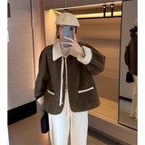Temperament Thickened Senior Sense Coat Female Autumn Winter 2023 New Style Lamb Suede Wool Jacket-Outfit