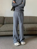 Flared Pants for Women Casual Fashion Thickened Warm White Pants Cashmere Solid Loose Autumn/Winter New Woman