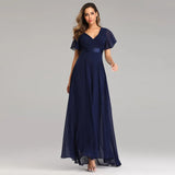 Folding Large Swing Double V-neck Flared Sleeves Elastic