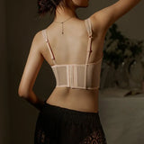 Floral Embroidery Beige Bralette-Outfit