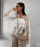 Fongt 2025 Fashion Elegant Heavy Industry Leaster Flower Coat LX0132