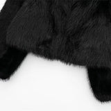 Fongt Quality Artificial Fur Effect Lapel Jacket Loose Show Thin Casual Jacket-Outfit