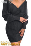 Women Knitted Dress Fall Winter 2023 Chic Elegant Vintage Luxury Designer Sexy Bodycon Long Sleeve Clothes Evening Party