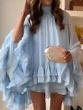 Fongt Short Skirt 2025 Autumn And Winter New High-End Splicing Lotion Leaves To Slimming Dress Women's