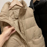 Autumn And Winter New Down Jacket Vest Women's Short Vest Vest Zipper Collar Light Down Loose Tide-Outfit
