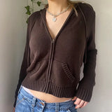 Women's Dress Autumn / Winter Ins Internet Celebrity Solid Color Hooded Pocket Sweater Coat Woman-Outfit