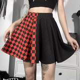Dark Mall Gothic Grunge Plaid Women Mini Skirts Pleated Black Punk Aesthetic Emo Alt Clothes Harajuku Sexy Streetwear