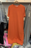 Women Over Size O-Neck Short Sleeve Solid Summer Cotton T Shirt Dress