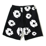 Kanye Bieber The Same Kapok Full Of Printed Shorts For Men And Women Loose Summer Leisure Beach Pants-Outfit