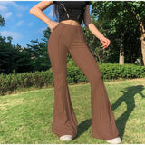Stretch Flare Solid Fashion Flares
